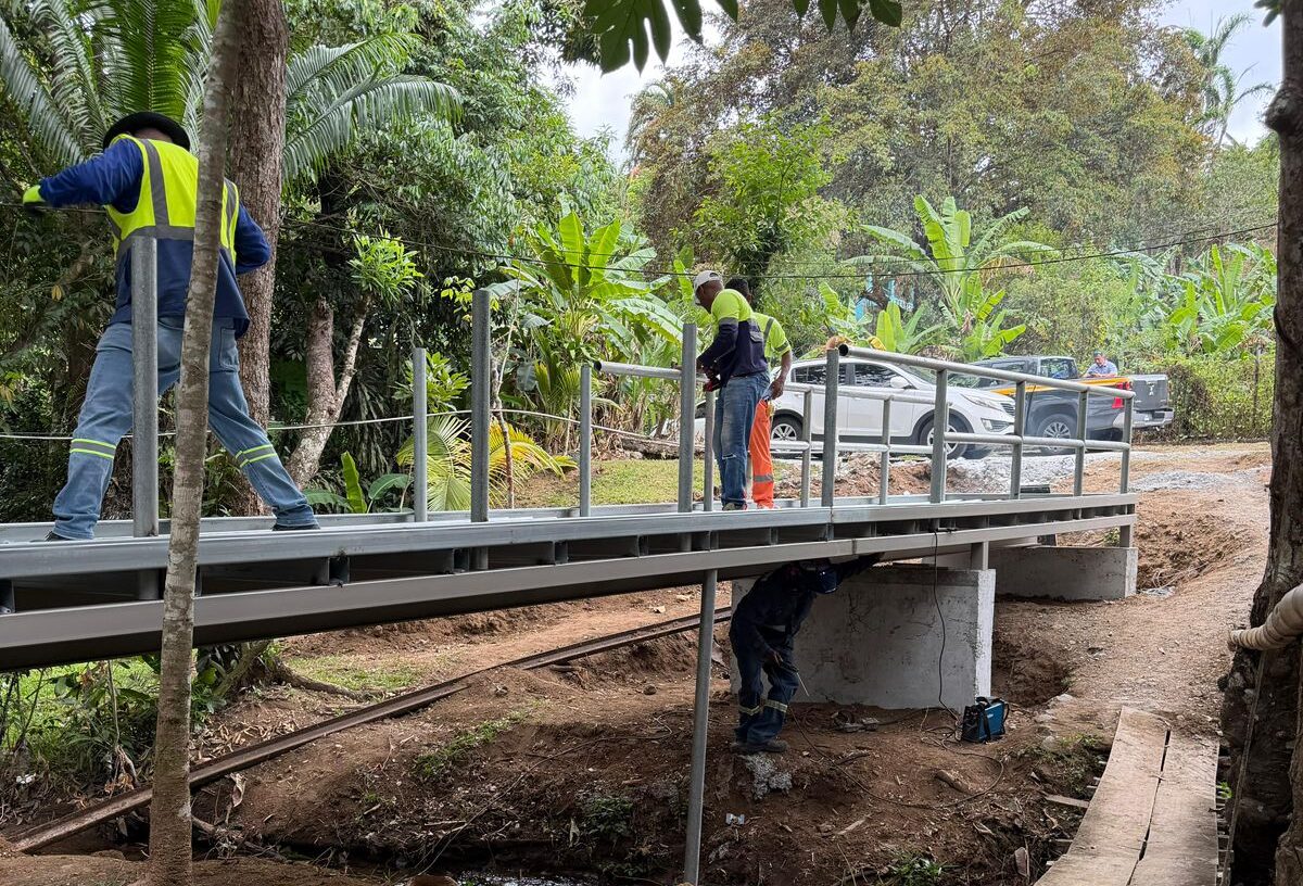 Mayer Mizrachi visita construcción de puente peatonal en Alcalde Díaz