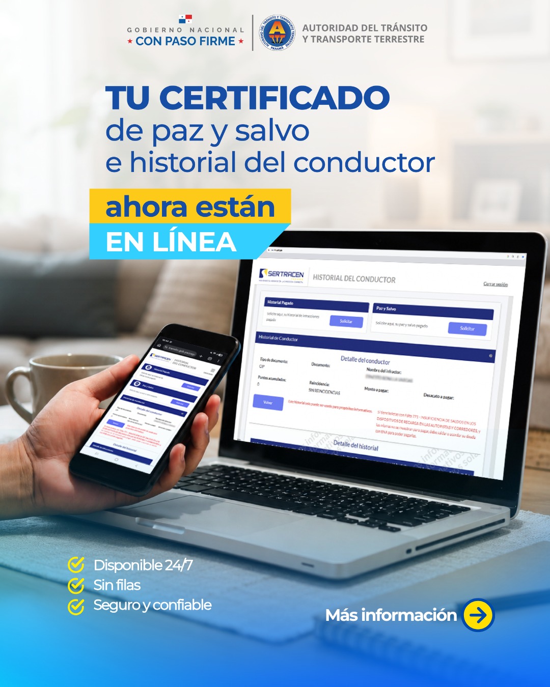 Súmate y evita filas; más de 1,600 conductores ya realizan sus trámites de la ATTT en línea