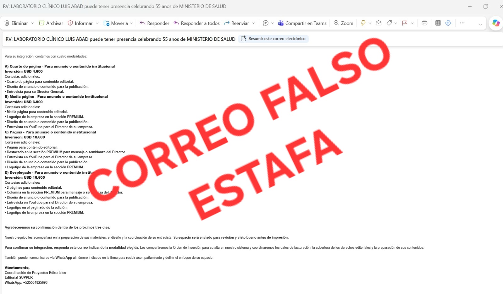 Minsa alerta sobre estafas de falsos inspectores sanitarios y reitera que no solicita pagos por teléfono ni WhatsApp